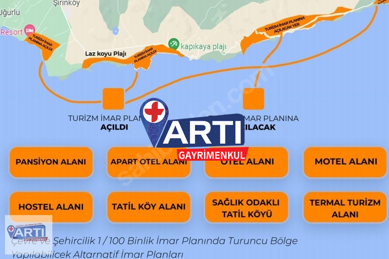 ARTI GAYRİMENKUL'DEN GÖKÇEADA TURİZM İMAR PLANINDA 478 M2 HİSSE