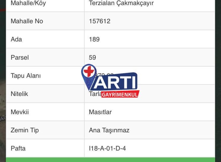 ARTI GAYRİMENKUL'DEN ÇAN TERZİALAN KÖYÜ'NDE SATILIK TARLA